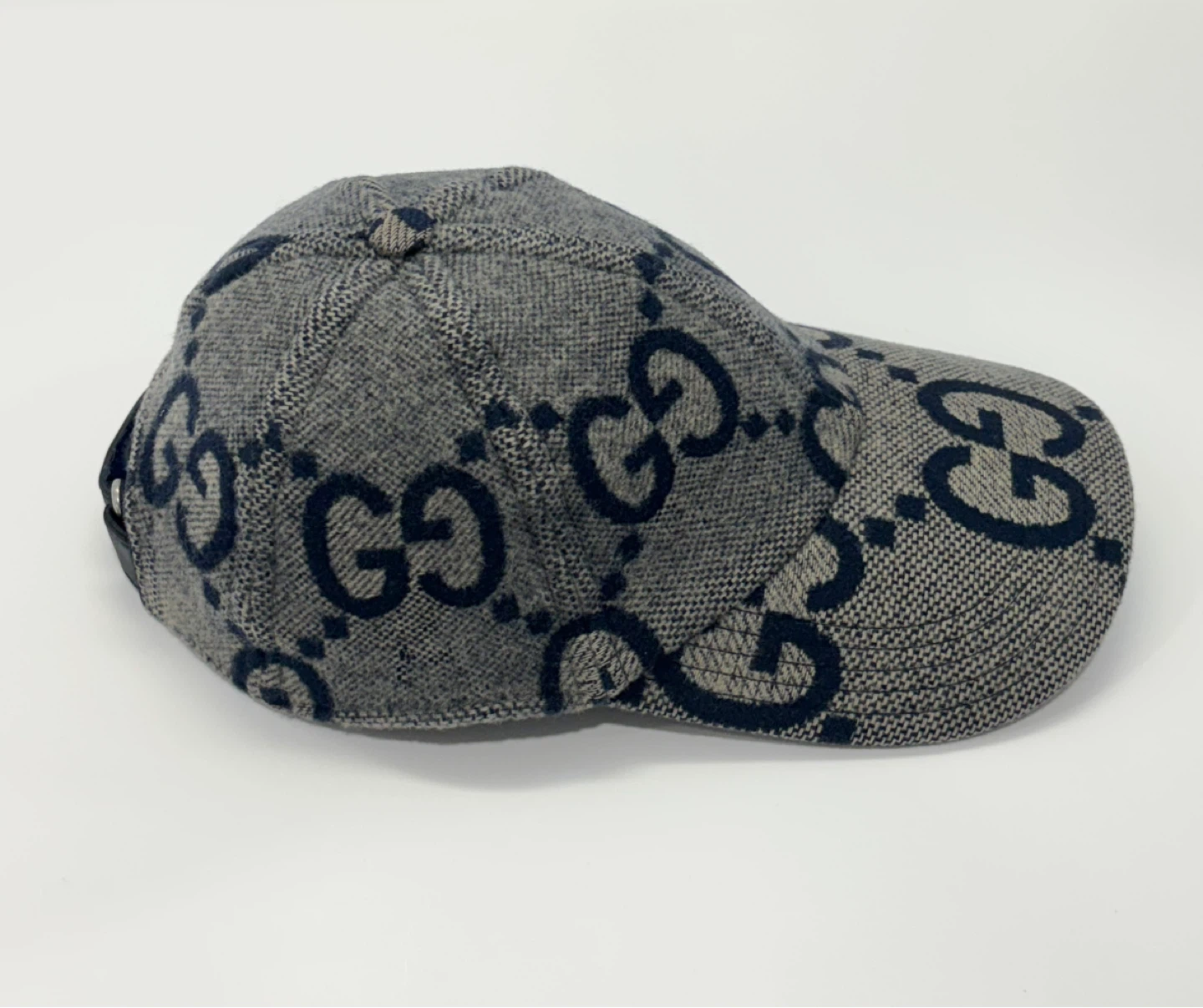 Gucci Baseball Cap Hat Kids GG Monogram Jumbo Wool Canvas - photo 3