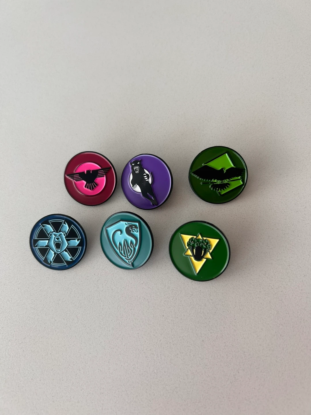 6pc BattleTech MechWarrior House & Clan Enamel Pin Set