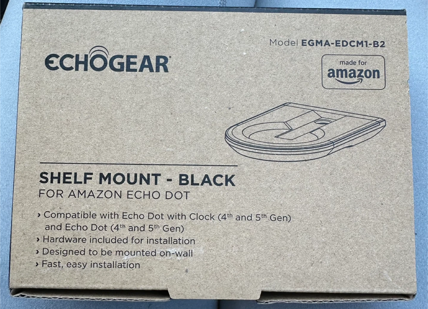 Echogear White Shelf Mount for Amazon Echo Dot - photo 2