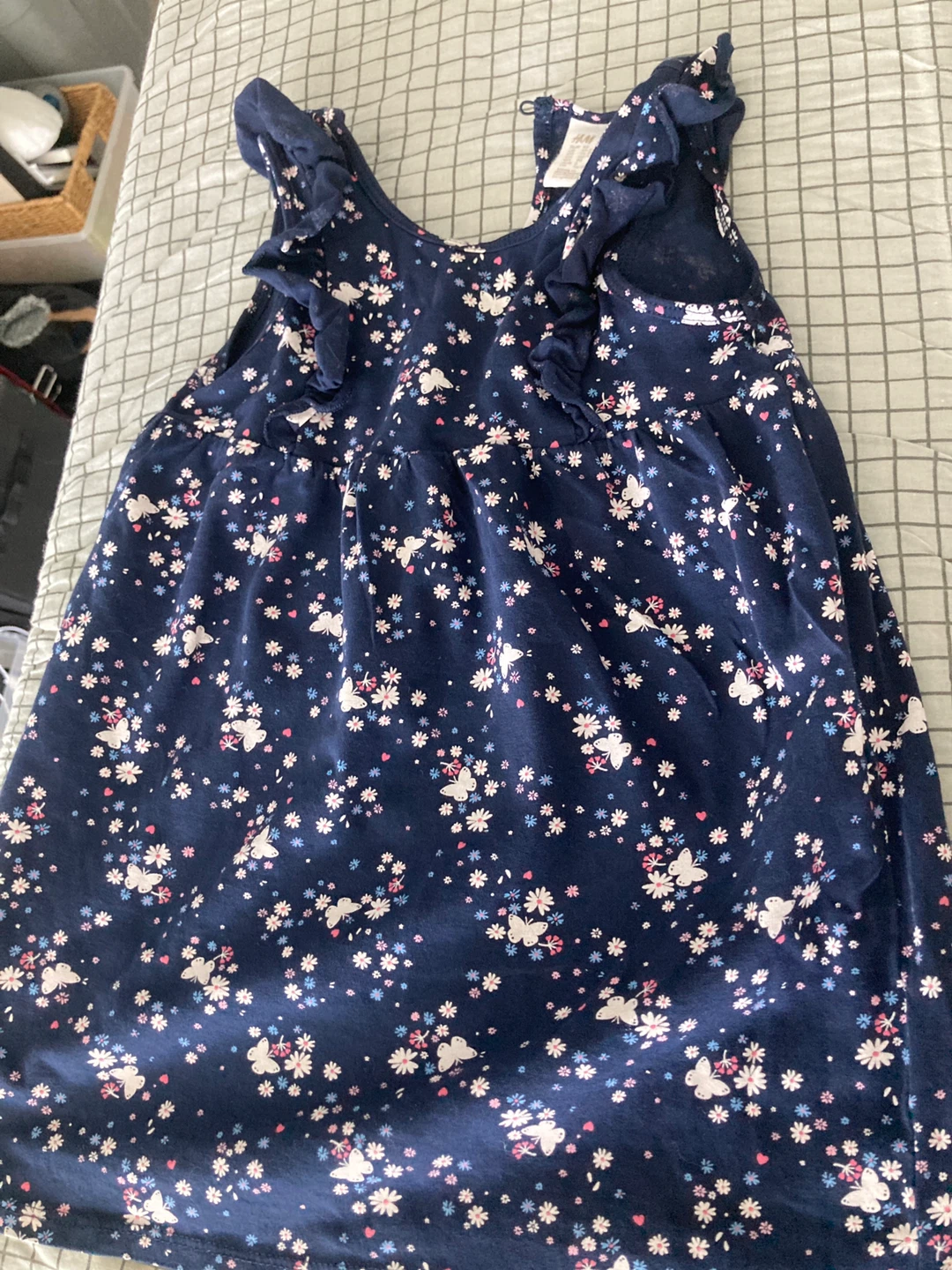 H&M Navy Floral Butterfly Dress - 12-2Y