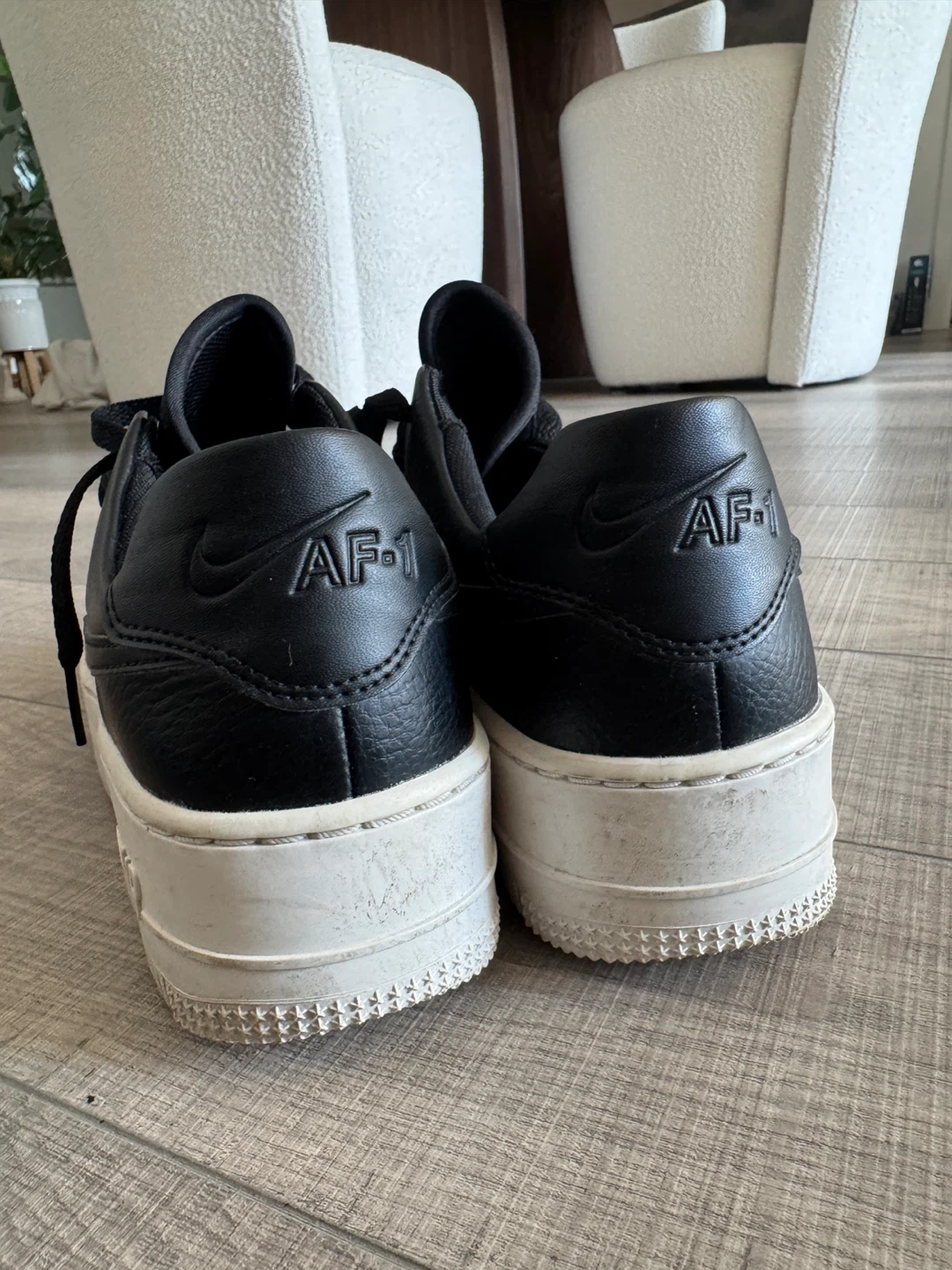 Nike Air Force 1 Sage Low Black Leather Sneakers - photo 4