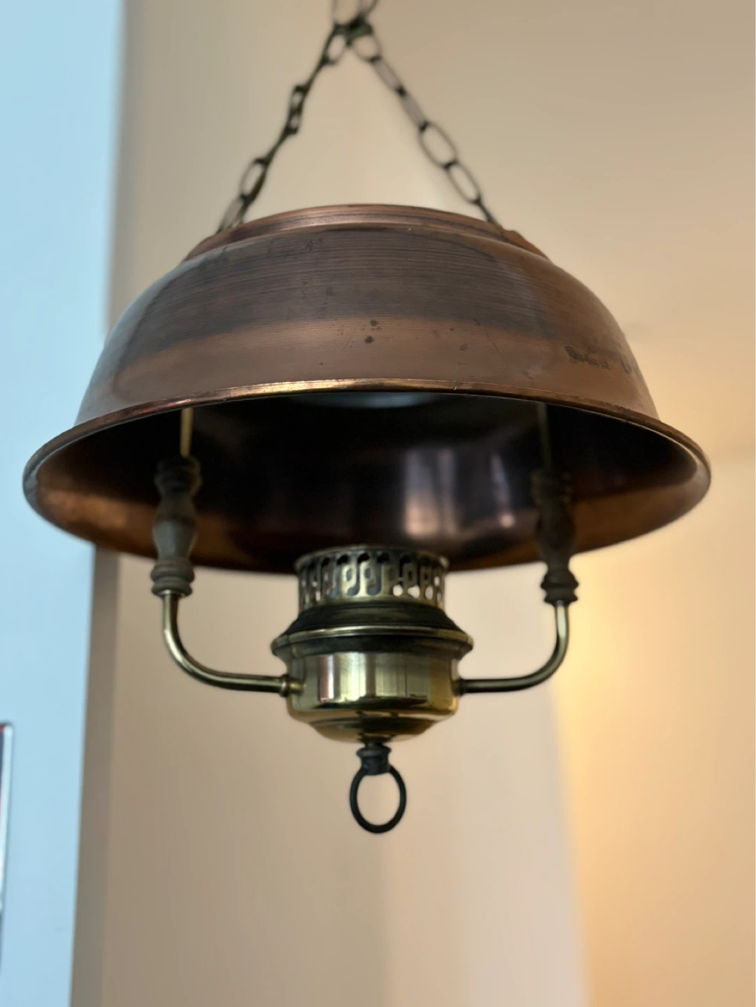 Vintage Copper Hanging Electric  Fixture - photo 2