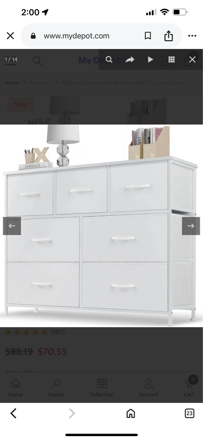 MyDepot Dresser for Bedroom with 7 Fabric Drawers