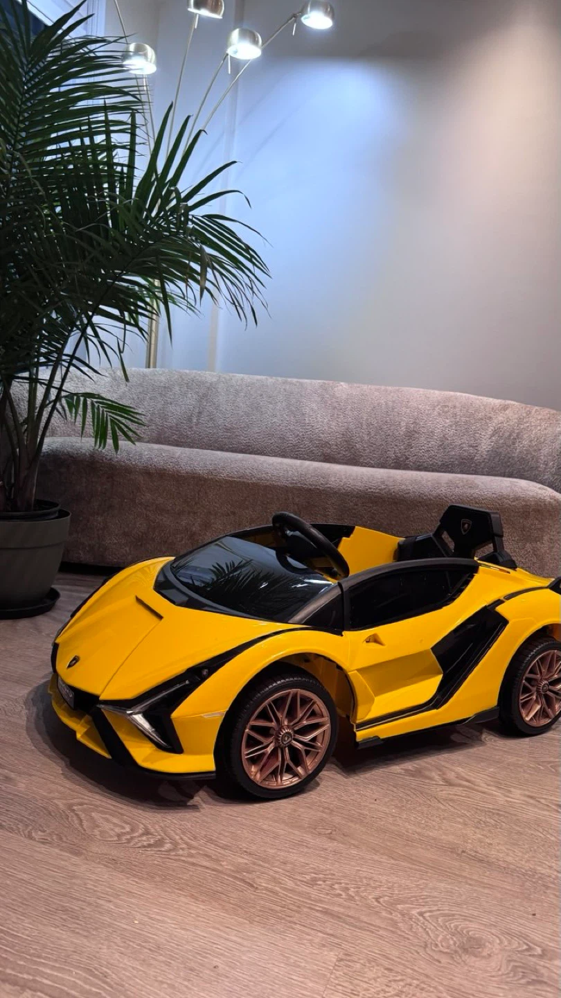 Yellow Lamborghini Ride-On Toy Car for Kids