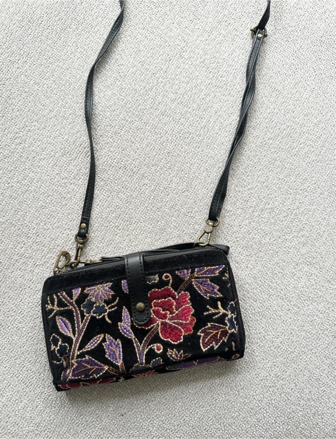 Sakroots Floral Wallet with Crossbody Strap