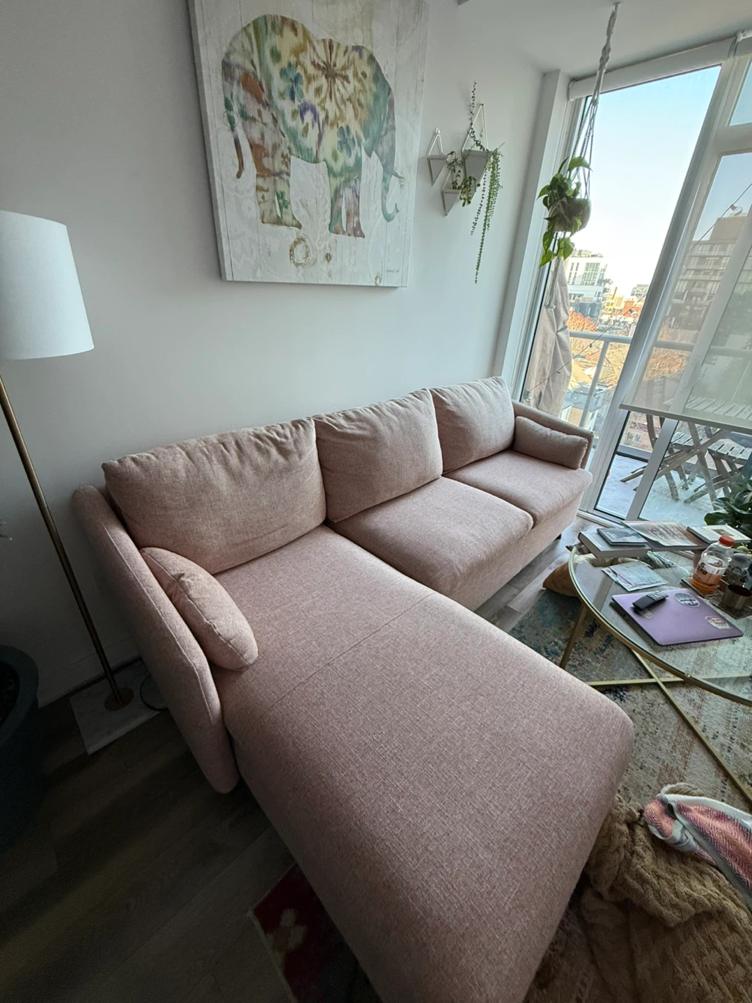 Pink Sectional Sofa - photo 3