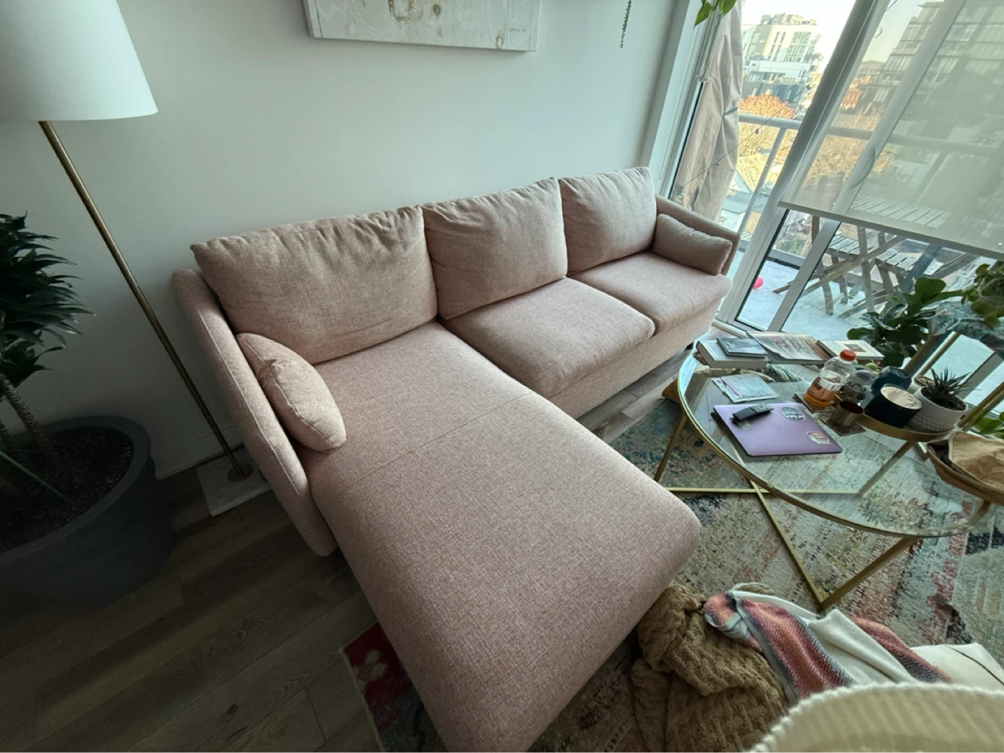 Pink Sectional Sofa - photo 2