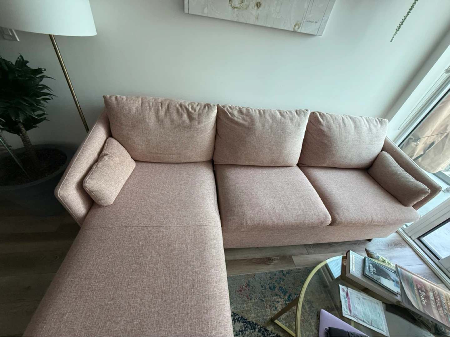 Pink Sectional Sofa - photo 5