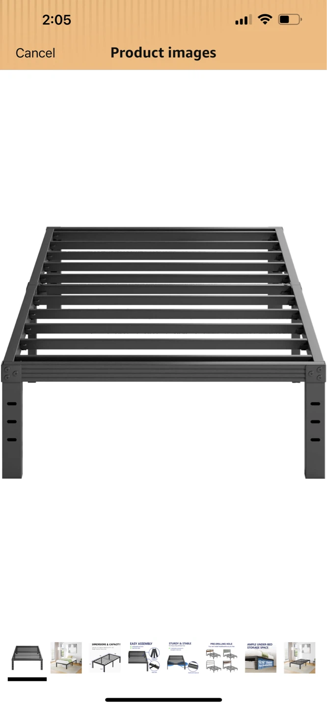 Allewie Twin Size 14" High Bed Frame - photo 2