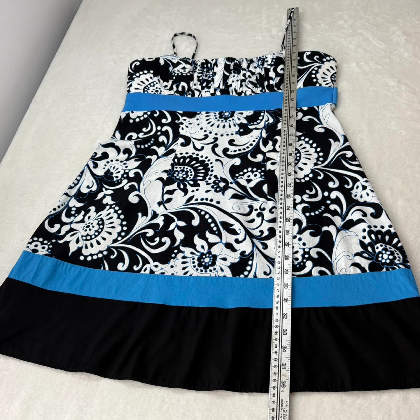 Vintage Jessica Y2K Black White Floral Sundress 16 Petite Cotton - photo 5