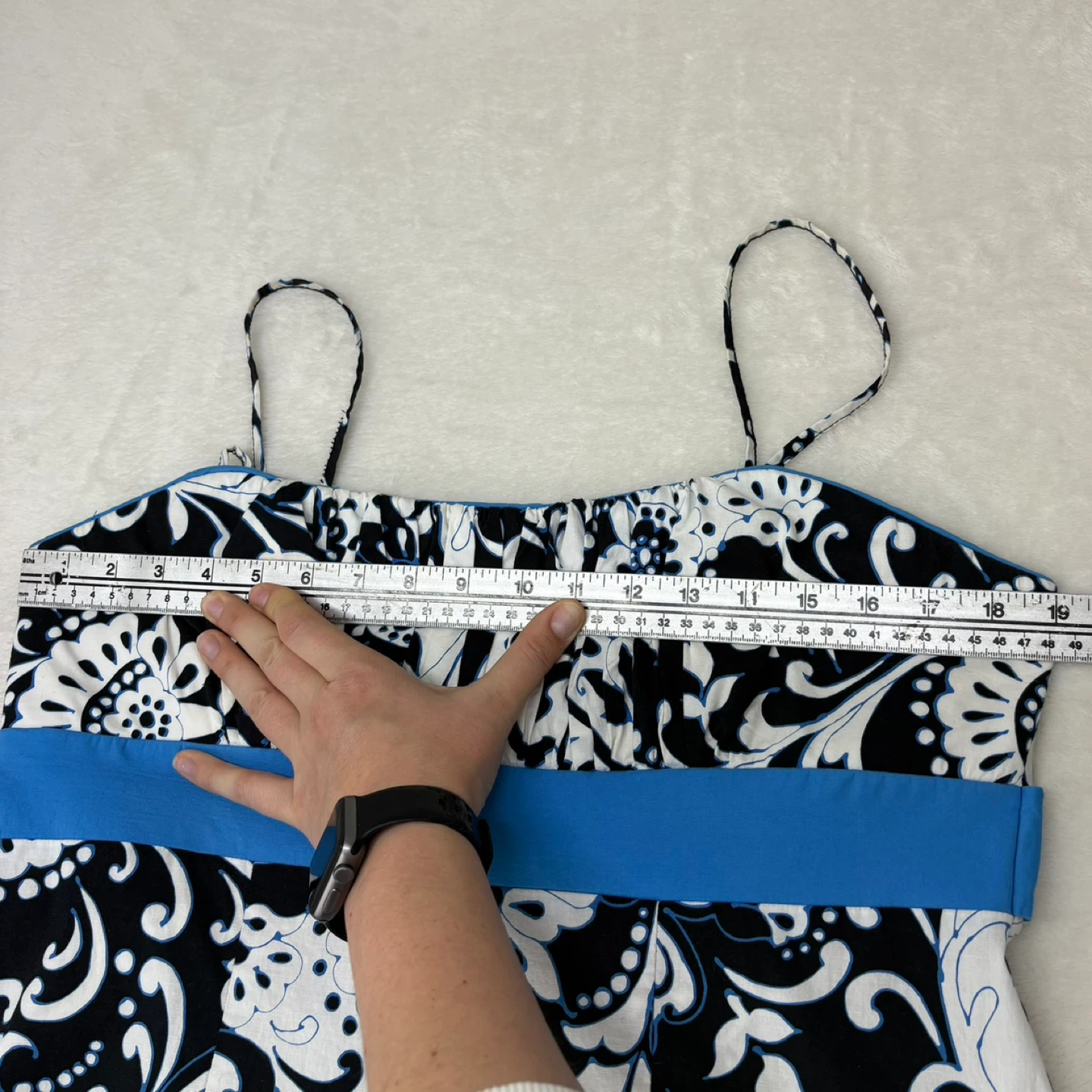 Vintage Jessica Y2K Black White Floral Sundress 16 Petite Cotton - photo 3