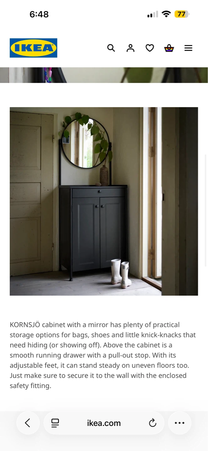 IKEA KORNSJÖ cabinet with mirror - photo 2