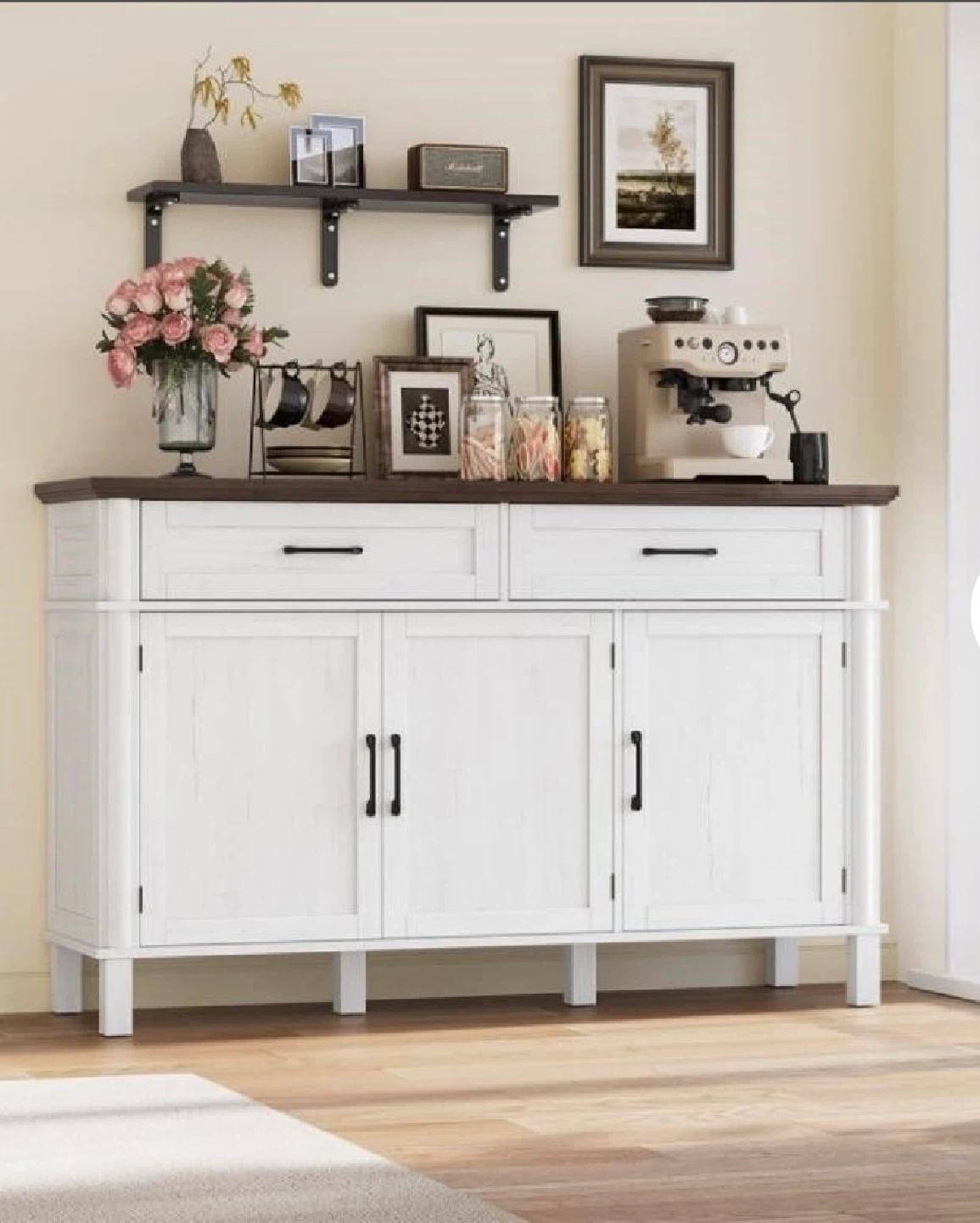 Buffet Cabinet Sideboard With Drawers, Shelves And Doors