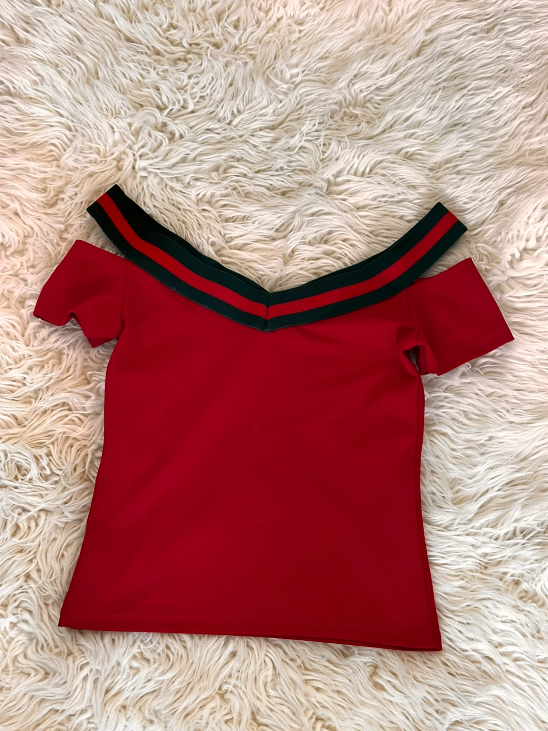 Red Off-the-Shoulder Top Size S