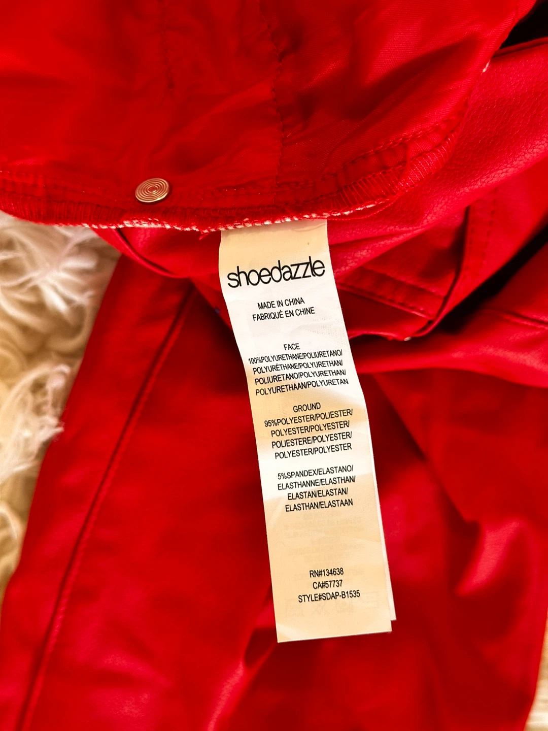 Shoedazzle Red Faux Leather Lace-Up Pants - photo 2