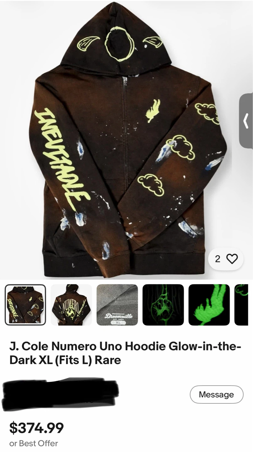 J. Cole Dreamville Zip-Up Hoodie - US XlXL - photo 5