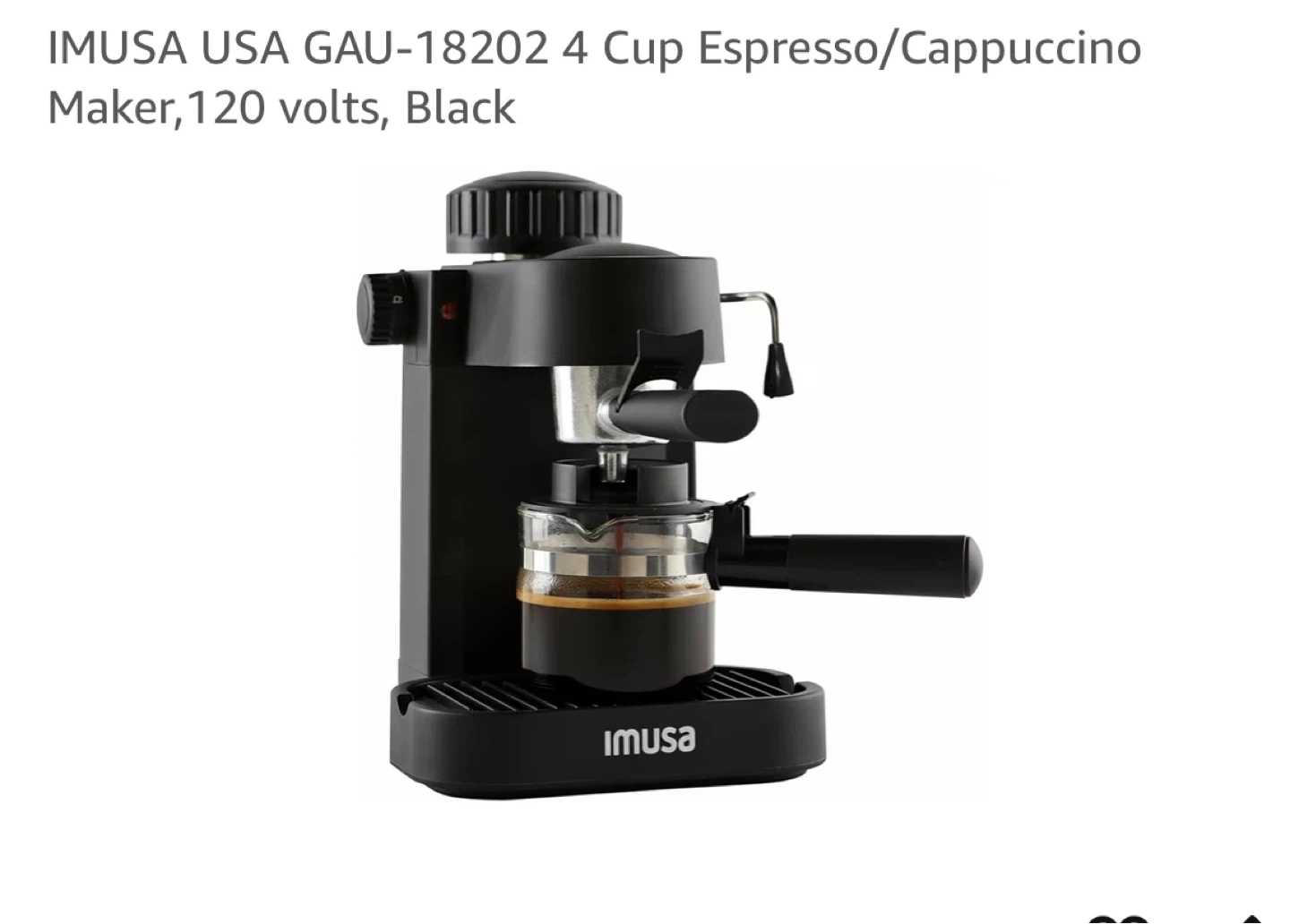 IMUSA USA 4 Cup Espresso/Cappuccino Maker - Black - photo 2