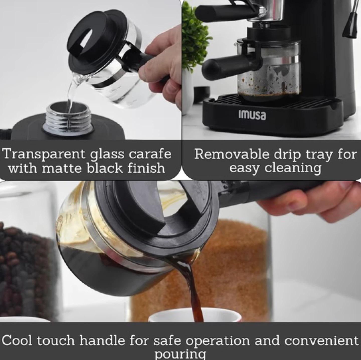 IMUSA USA 4 Cup Espresso/Cappuccino Maker - Black - photo 5