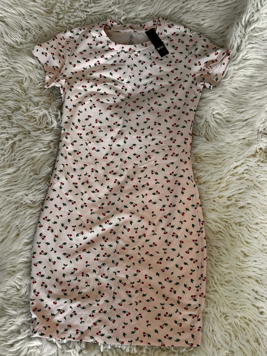 NO BOUNDARIES Women's Cherry Print T-Shirt Dress Size S/P