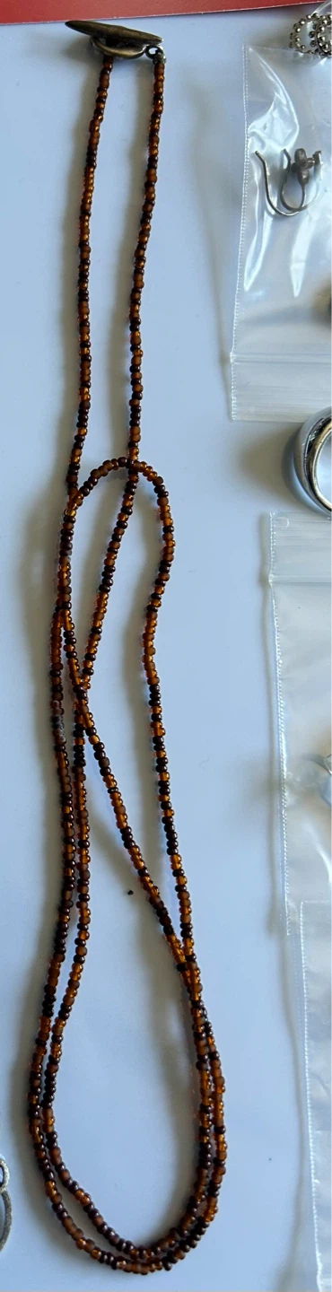 🌱Beaded Necklace - Brown and Amber