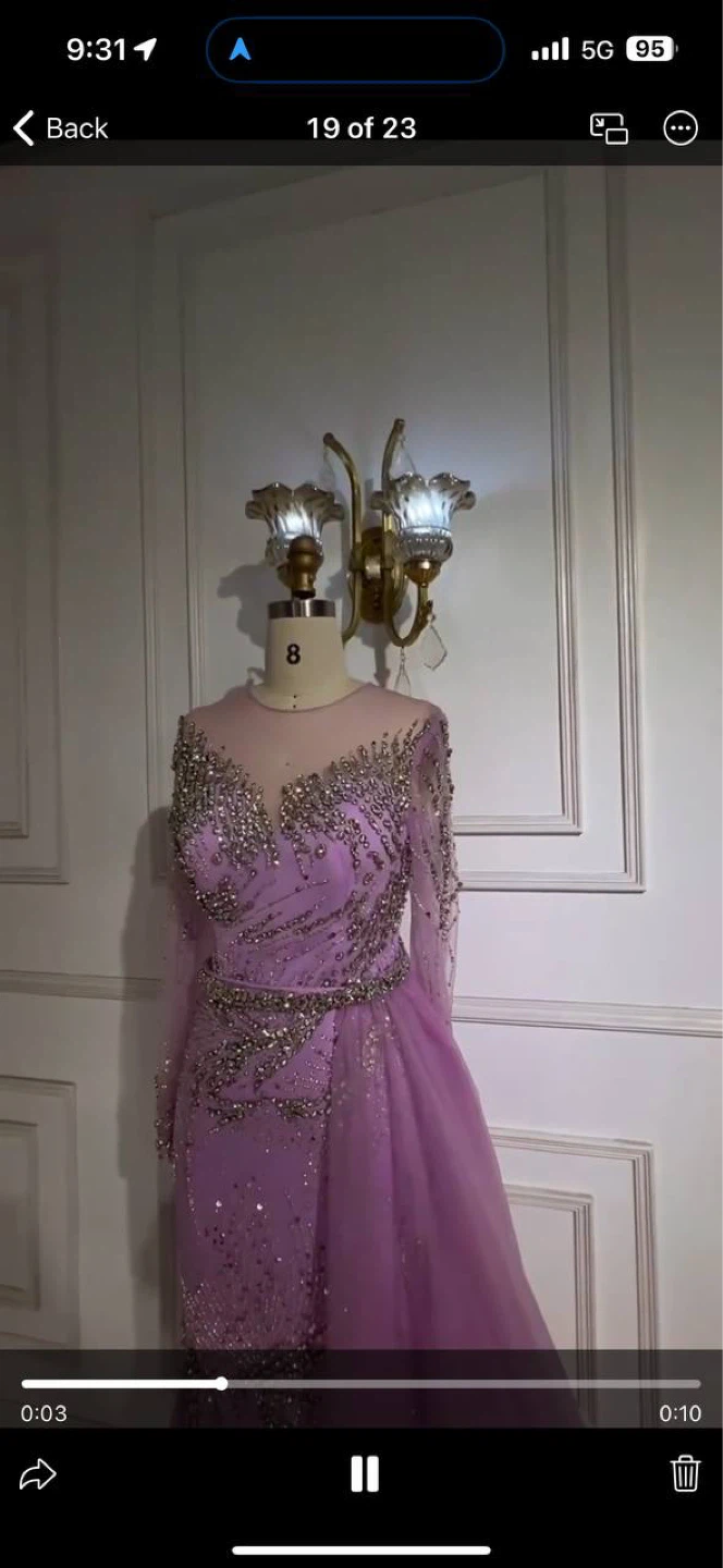 Purple evening dress