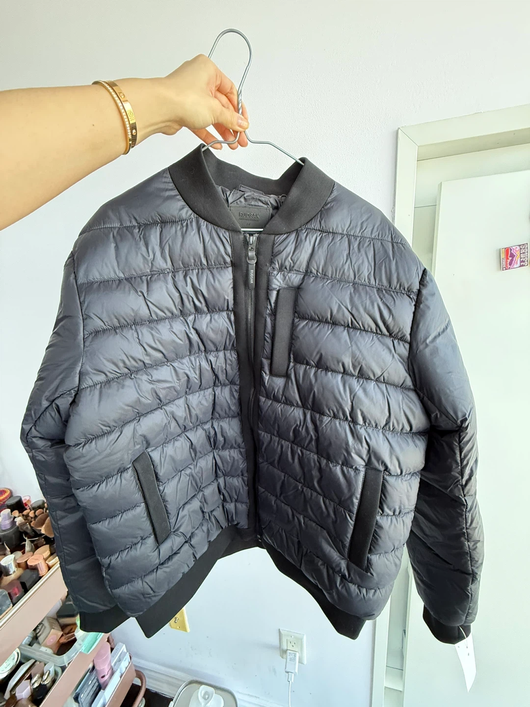 RUDSAK Black Puffer Bomber Jacket - Size G/L