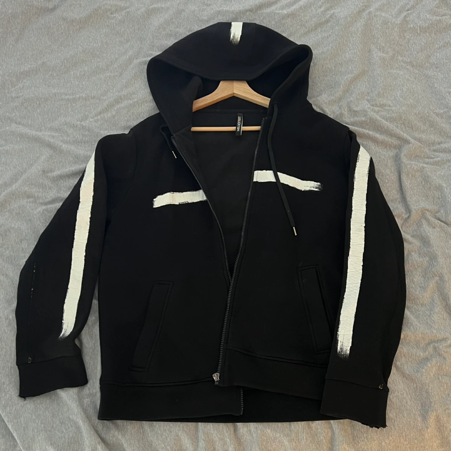 (Retail $1020)Neil Barrett Black Zip-Up Hoodie Size M