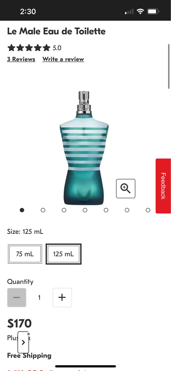Jean Paul Gaultier Le Male Eau de Toilette 125ml