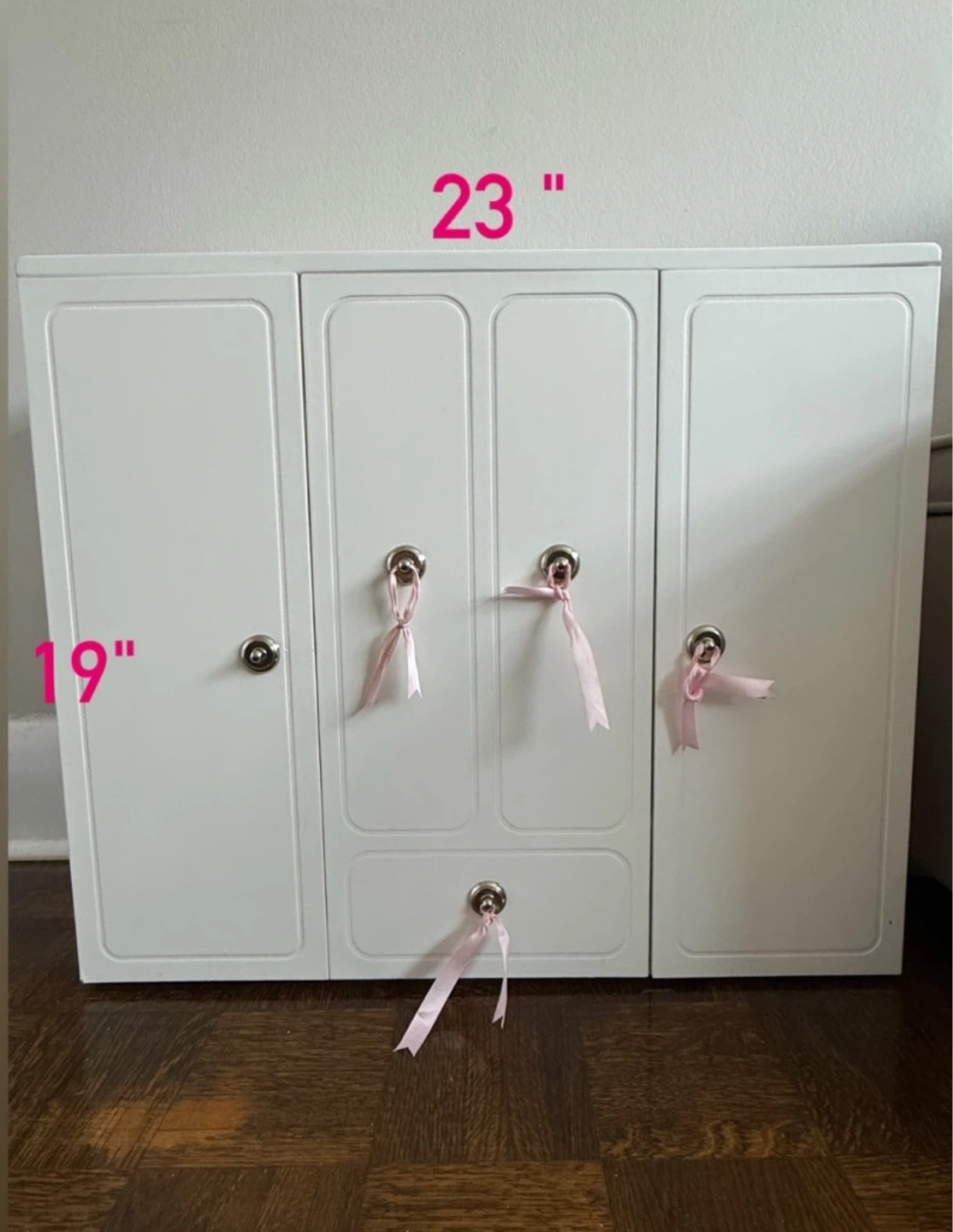 White Kids dollhouse Wardrobe with Mirror