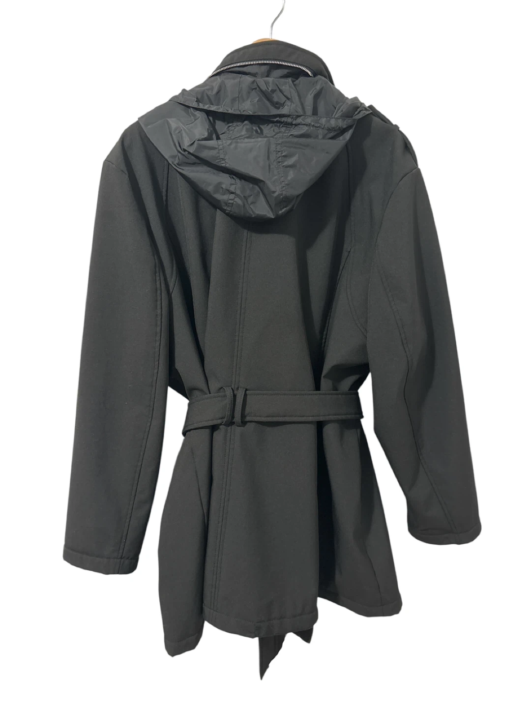 Michael Kors Women's Black Hooded Belted Jacket - Size 3X - photo 2