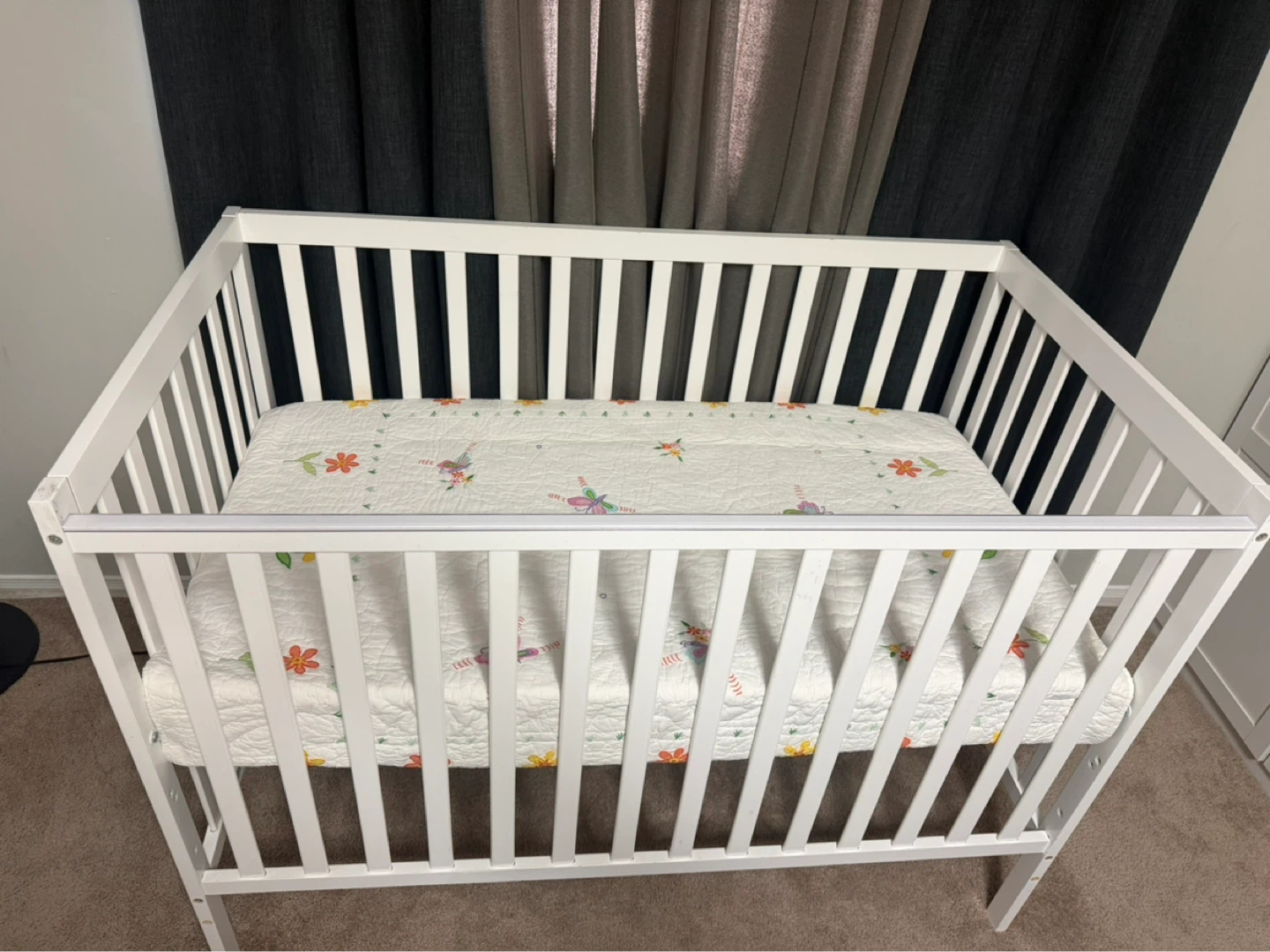 White Baby Crib with Mattress - photo 2