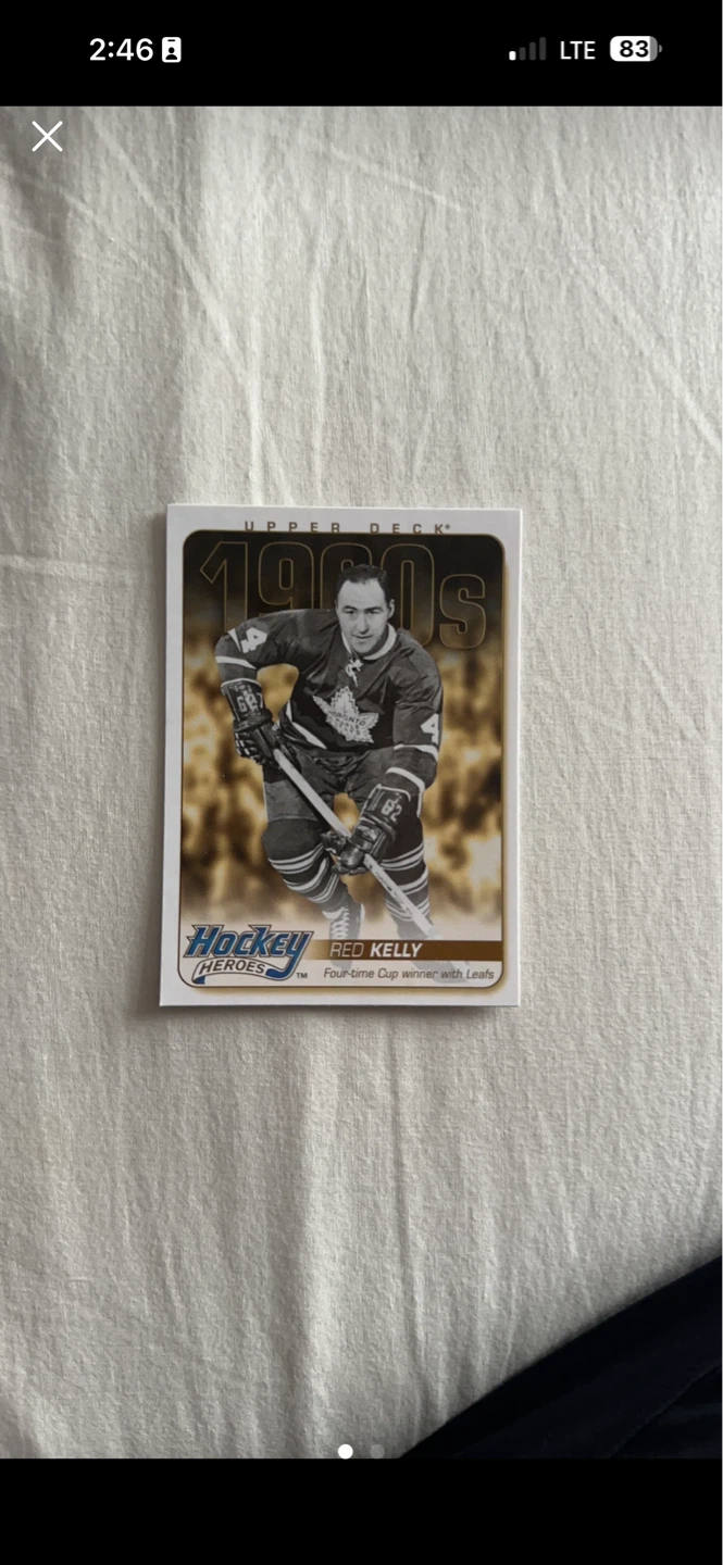 Upper Deck Hockey Heroes Red Kelly Trading Card 1950s