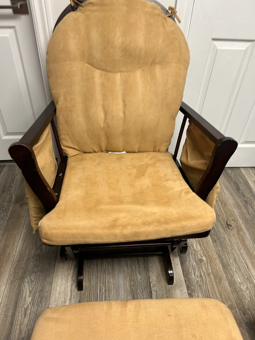Tan Glider Rocking Chair with Ottoman - photo 3