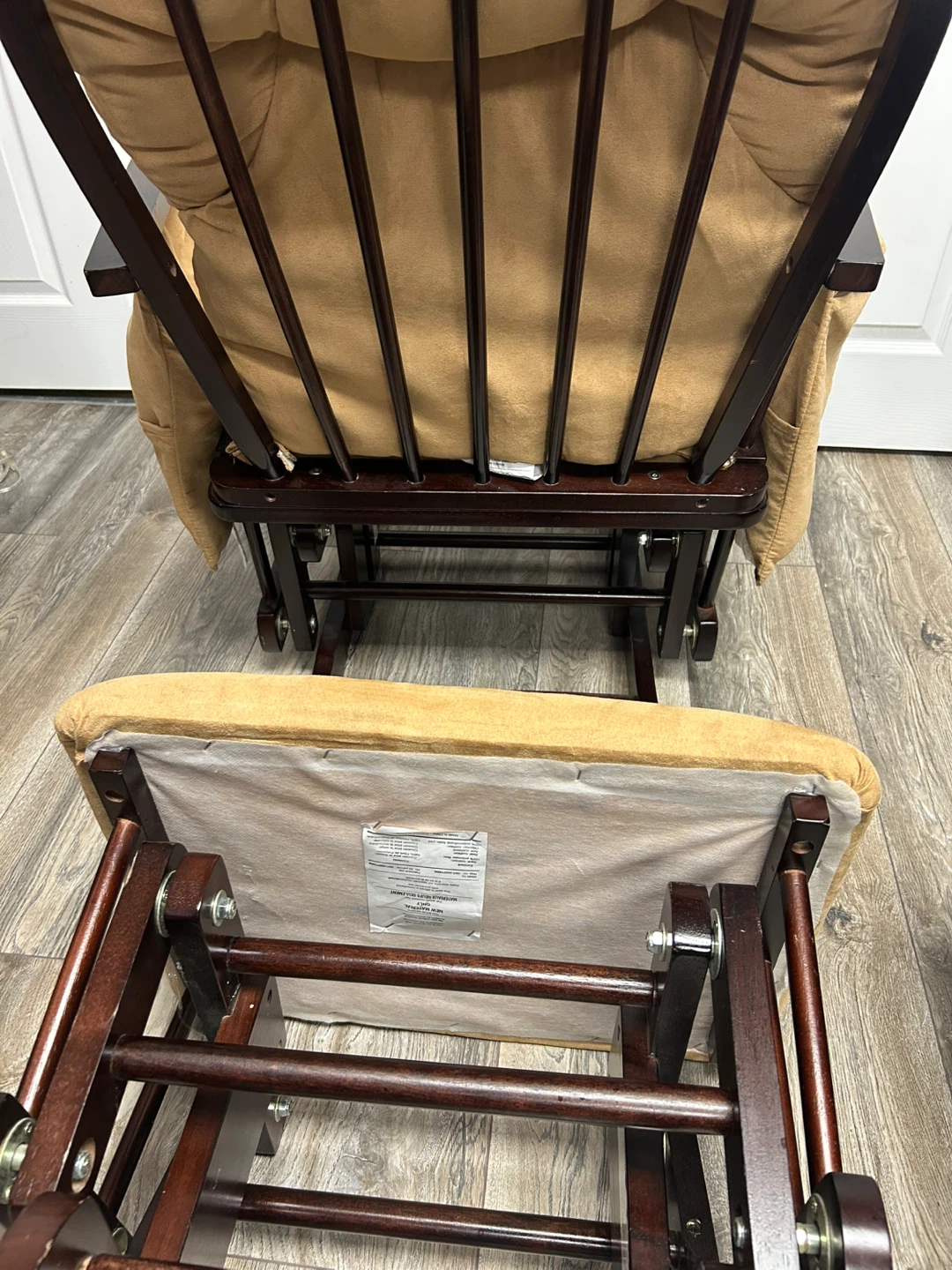 Tan Glider Rocking Chair with Ottoman - photo 4