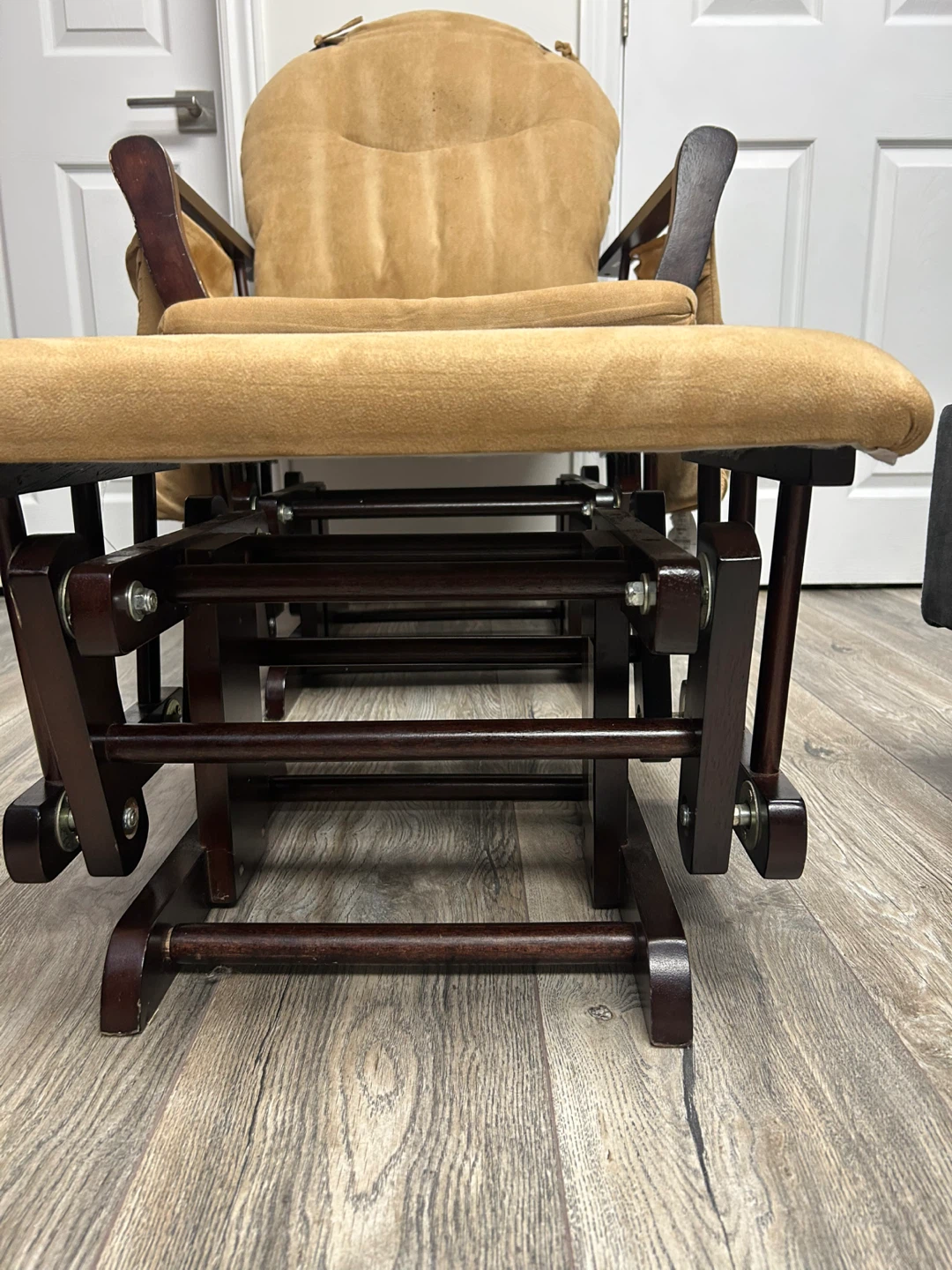 Tan Glider Rocking Chair with Ottoman - photo 2