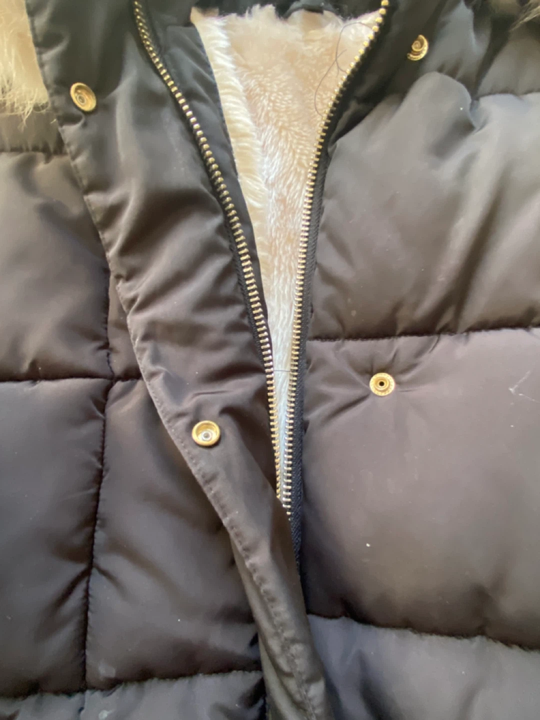 Black Puffer Jacket with Fur Hood - photo 2