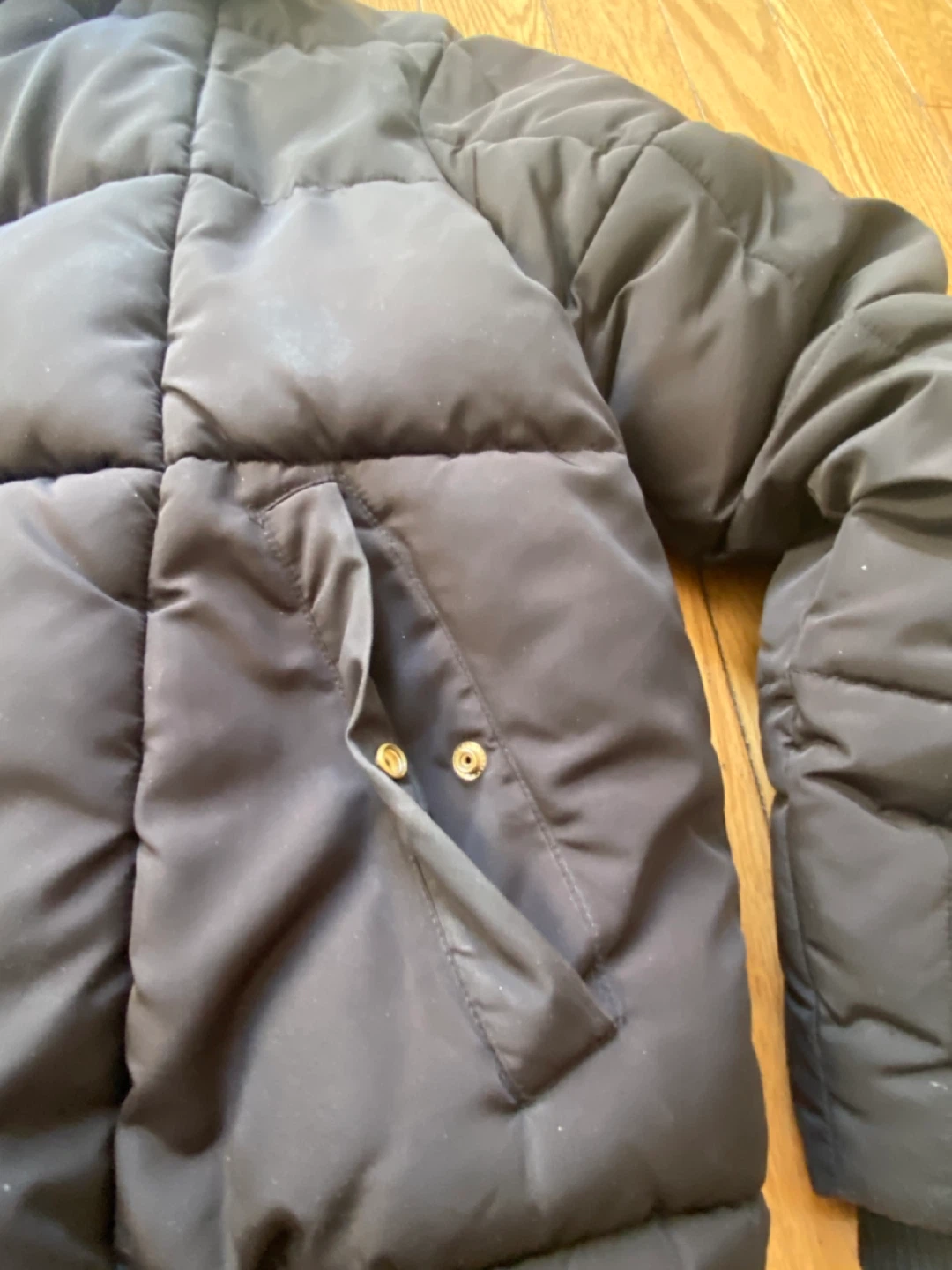 Black Puffer Jacket with Fur Hood - photo 4