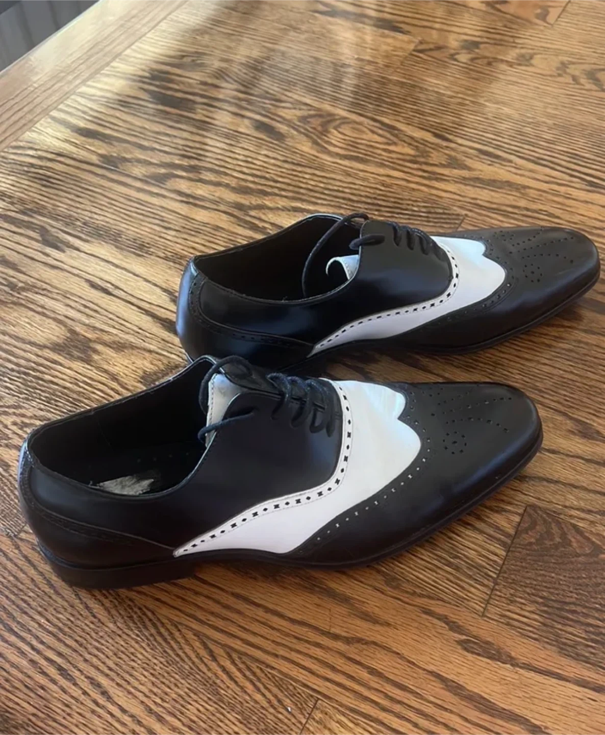 Stacy Adams Black & White Wingtip Oxford Shoes - photo 2