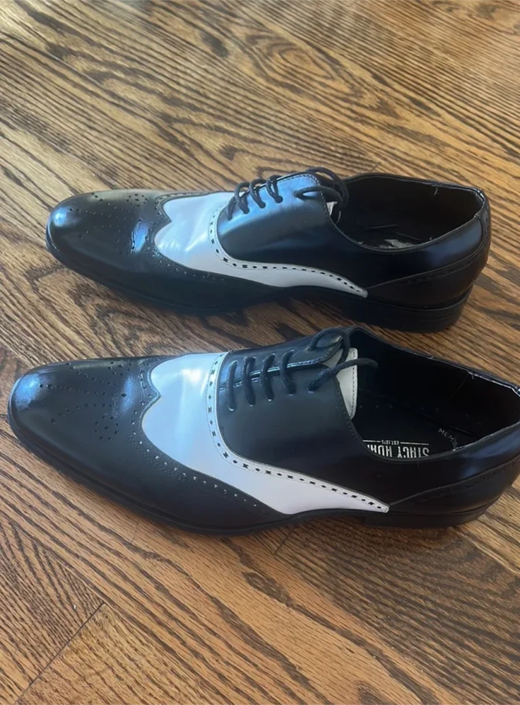 Stacy Adams Black & White Wingtip Oxford Shoes - photo 3