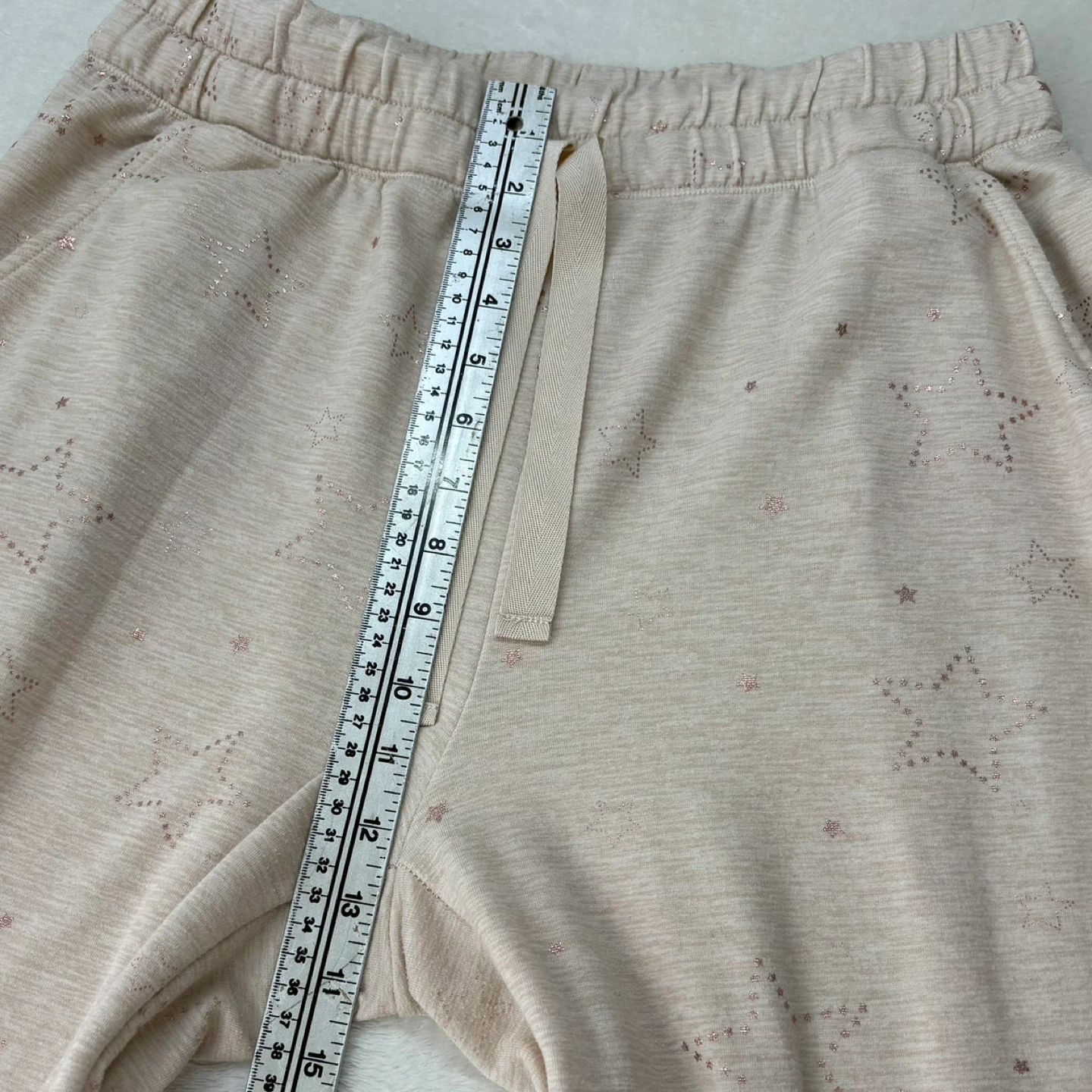 George Cream Joggers Metallic Rose Gold Star Print Womens Size L - photo 4