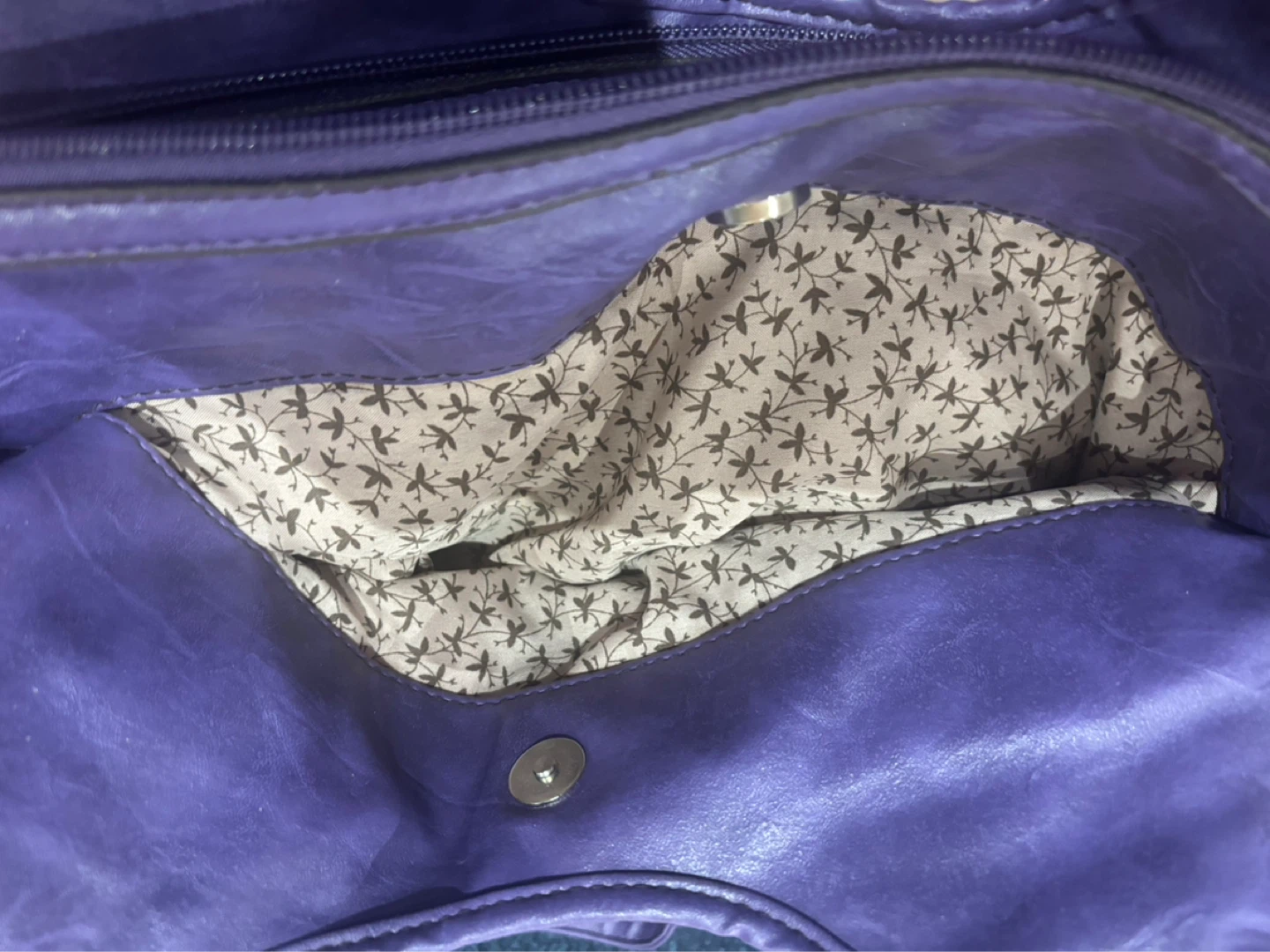 Purple Faux Leather Hobo Bag - photo 4
