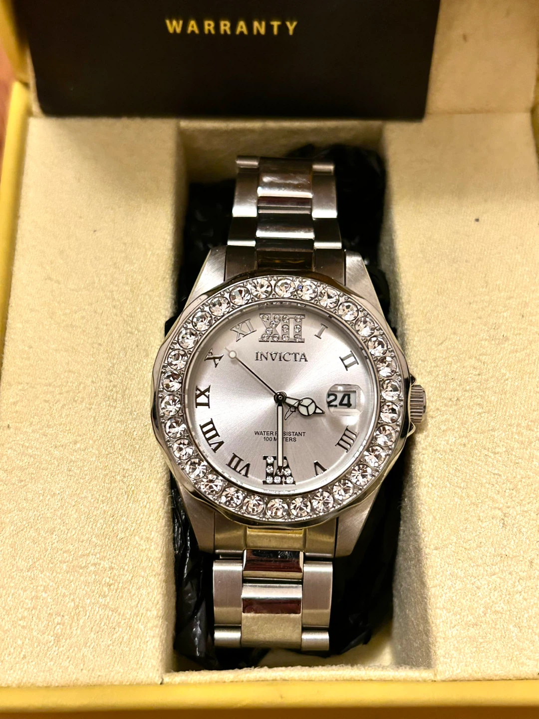 Invicta Women's Stainless Steel Watch with Crystal Bezel