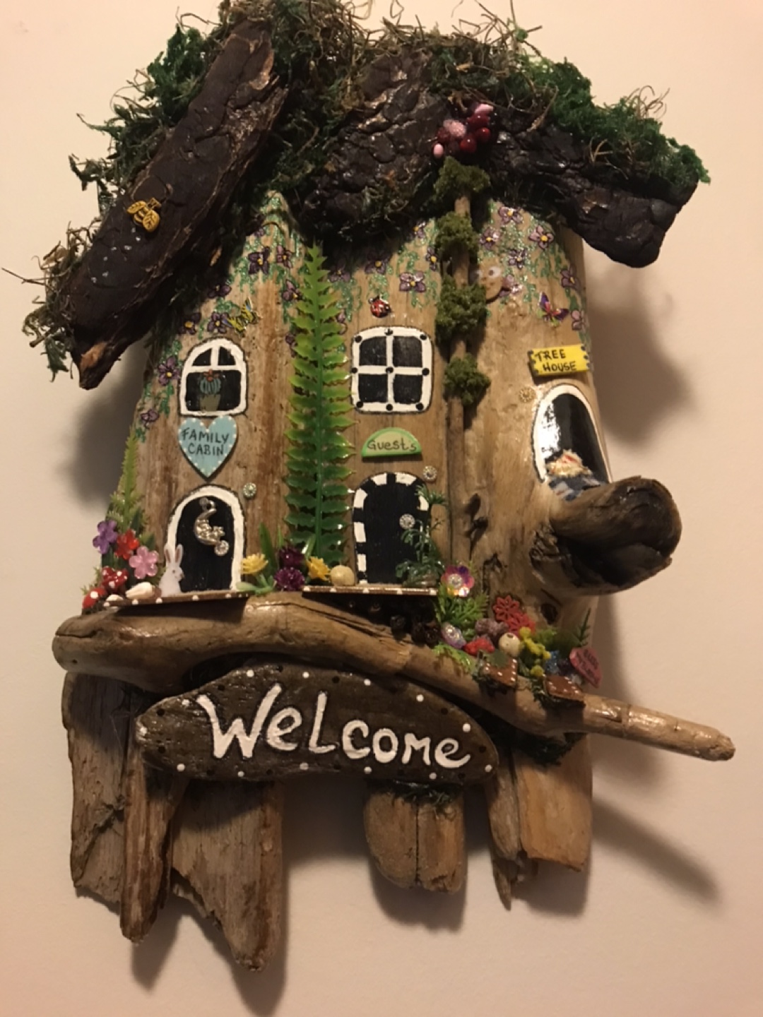 Handmade Driftwood Family Cabin