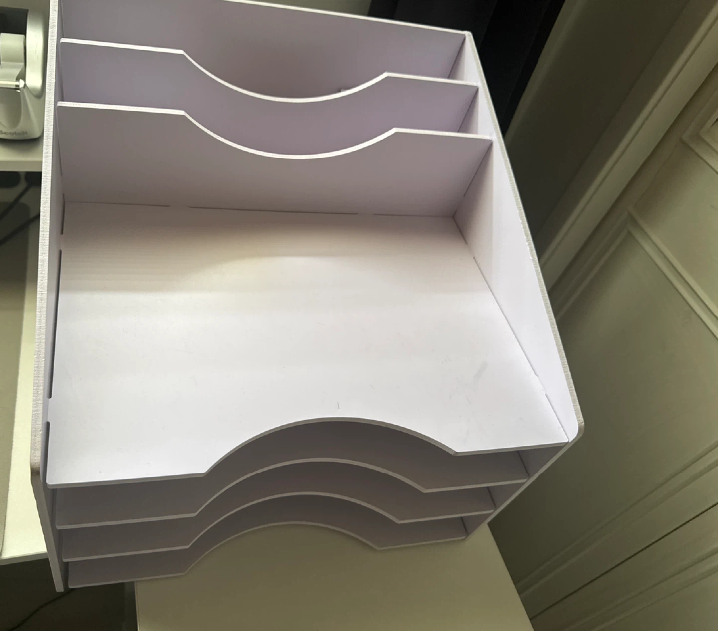 White 5-Tier Desktop File Organizer