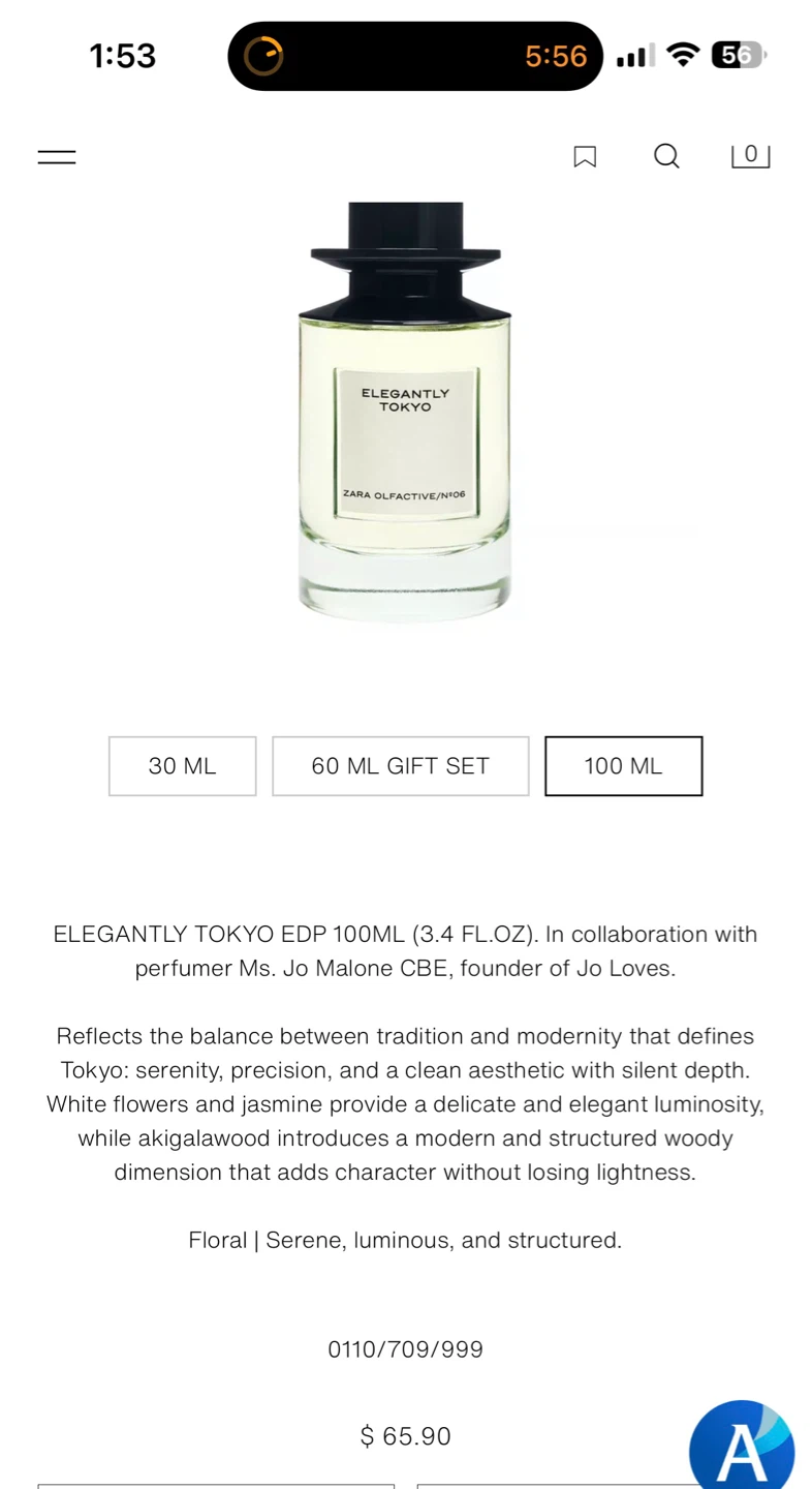 Zara Olfactive Elegantly Tokyo Eau de Parfum 100ml - photo 2