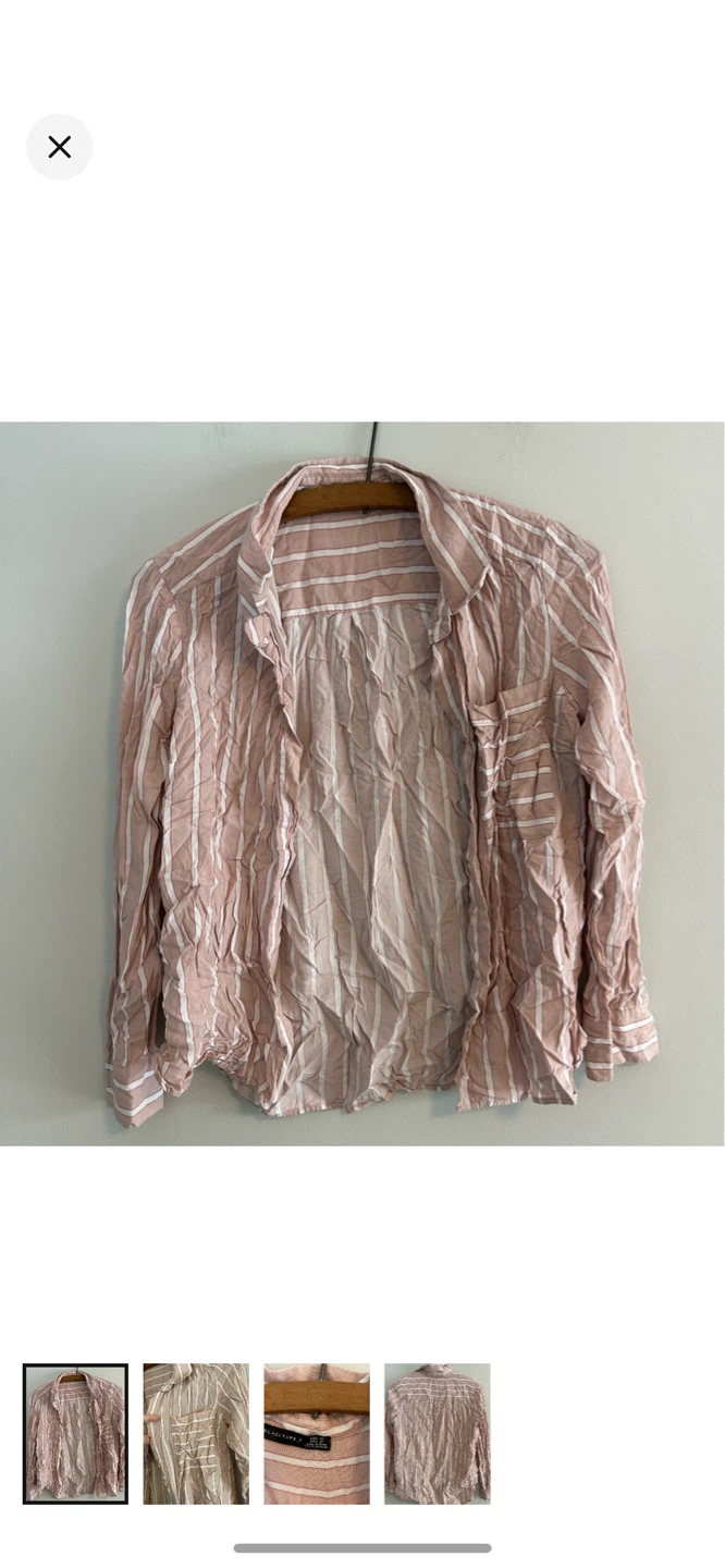 Black Tape Striped Button-Up Shirt - Size M