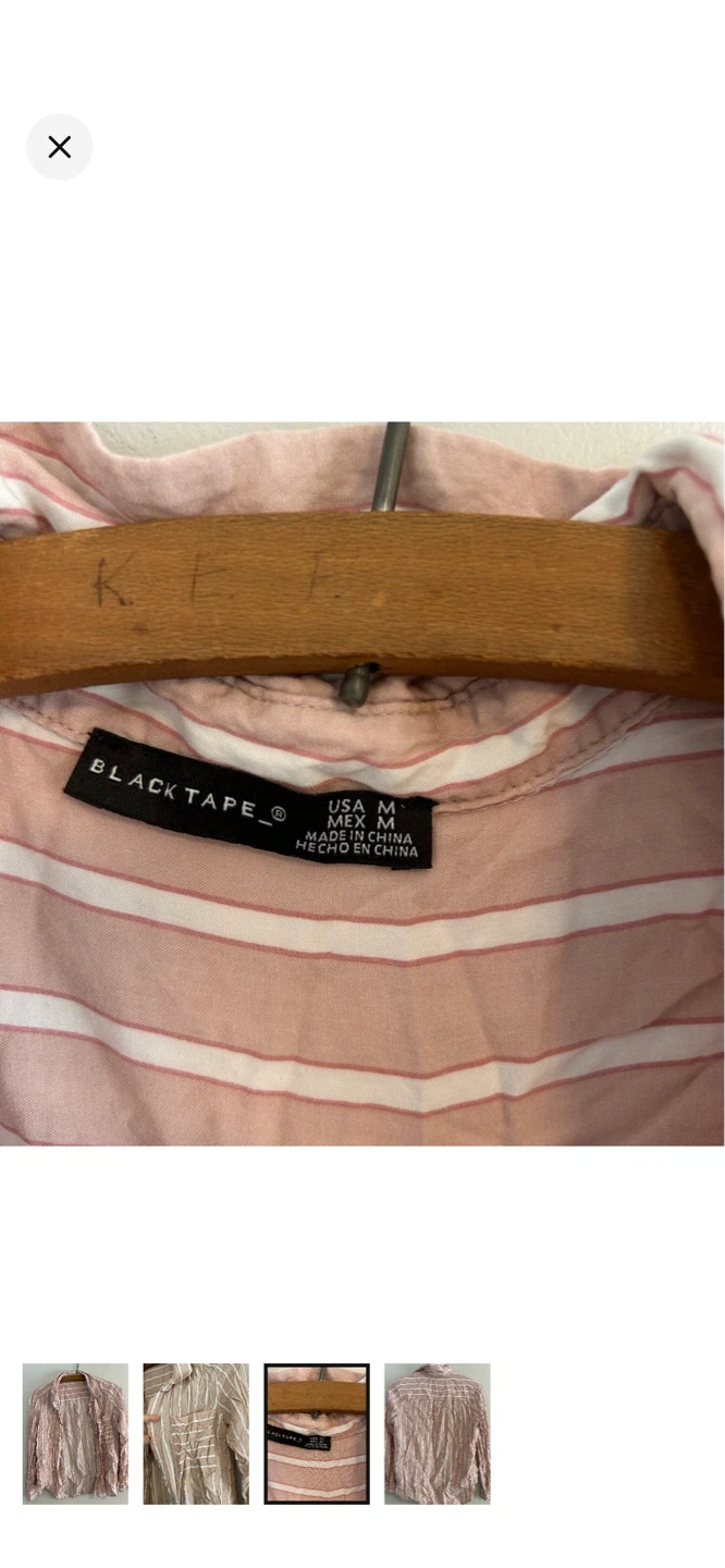 Black Tape Striped Button-Up Shirt - Size M - photo 3