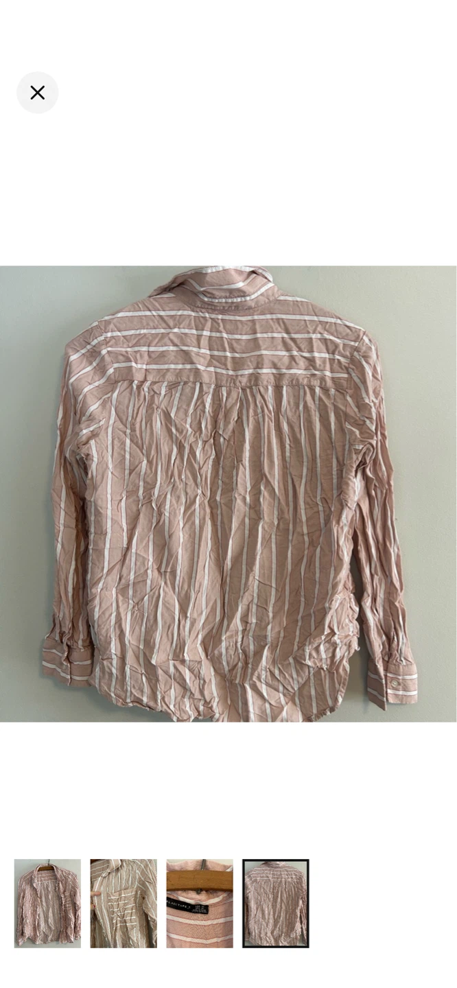 Black Tape Striped Button-Up Shirt - Size M - photo 4