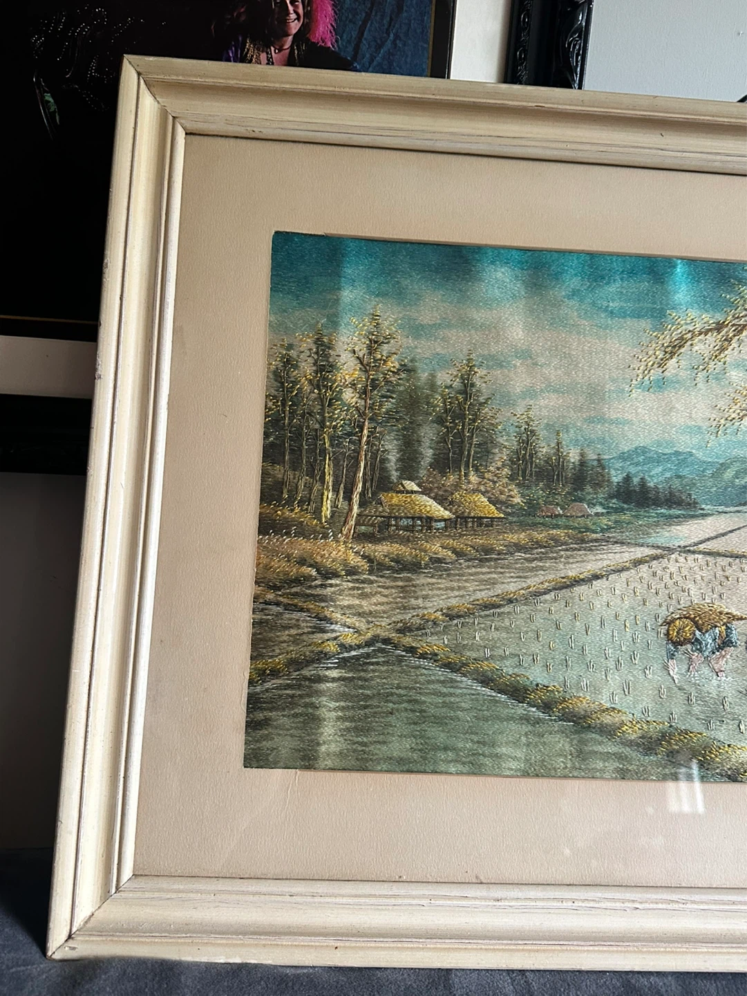 japanese silk embroidery framed - photo 2