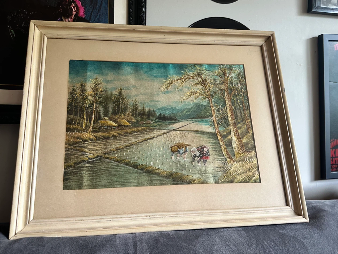 japanese silk embroidery framed